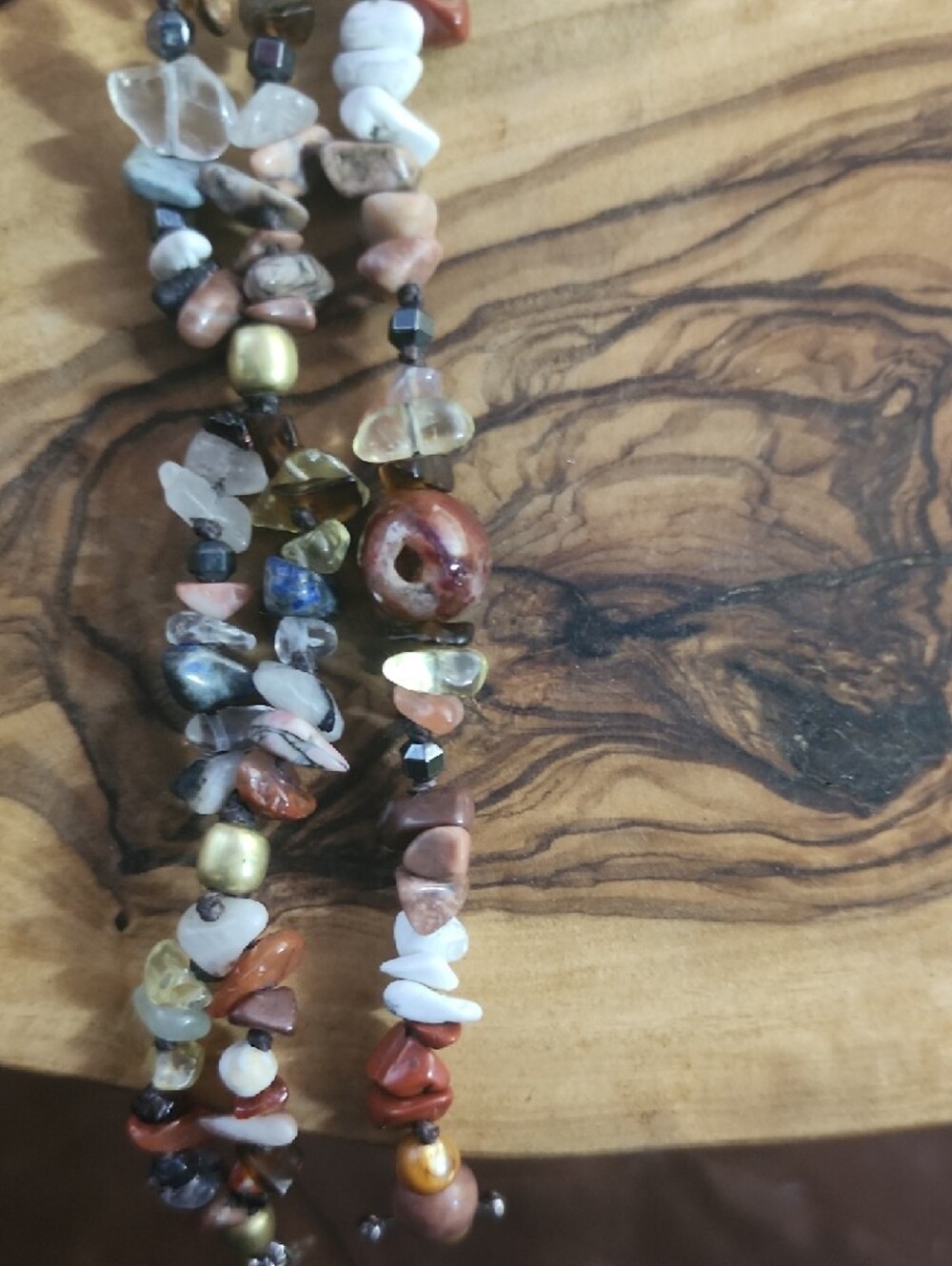 (Set Of 2) Handmade Multistone Beaded Chip Bracelets - Earth Tones - Picture 6 of 6